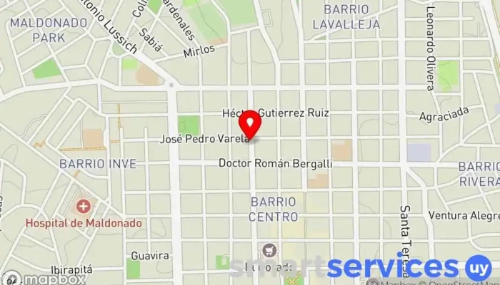mapa de 107.1 FM Gente Emisora de radio en Maldonado