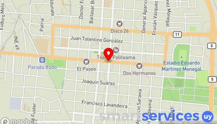 mapa de A Paso de Lucha Cine en Canelones