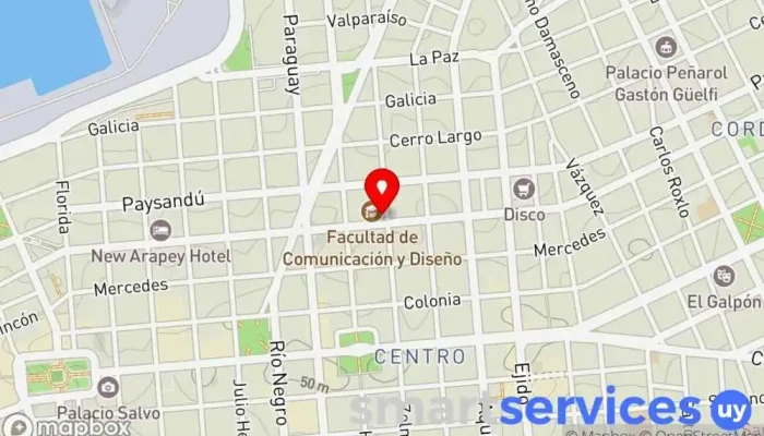 mapa de Abitab 08-02 Institución financiera en Montevideo