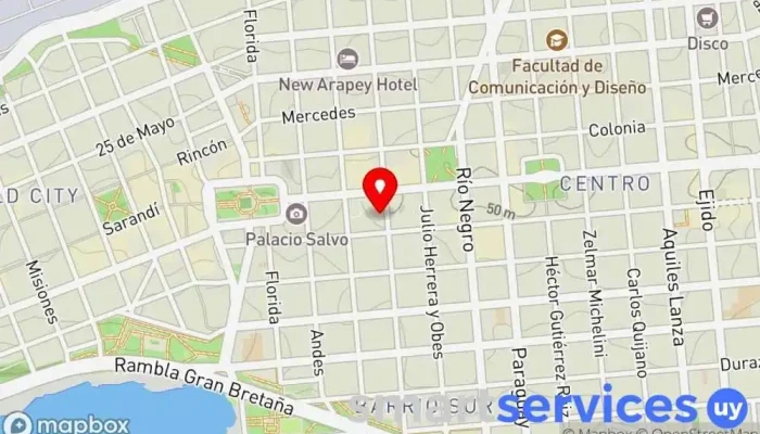 mapa de Abitab 10-12 Institución financiera en Montevideo