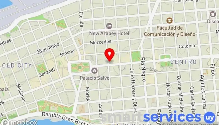 mapa de Abitab 10-19 Bancos y finanzas en Montevideo