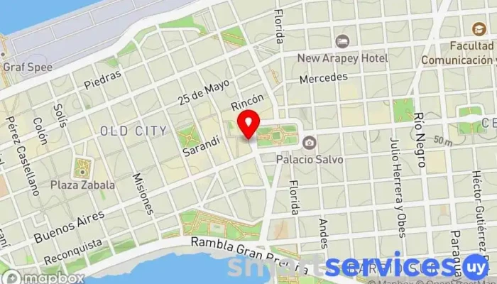 mapa de Abitab 10-25 Bancos y finanzas en Montevideo