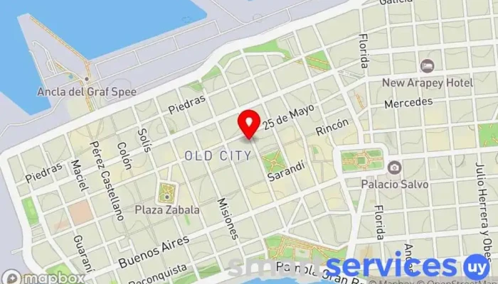 mapa de Abitab 10-27 Bancos y finanzas en Montevideo