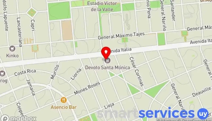 mapa de Abitab 11-01 Institución financiera en Montevideo
