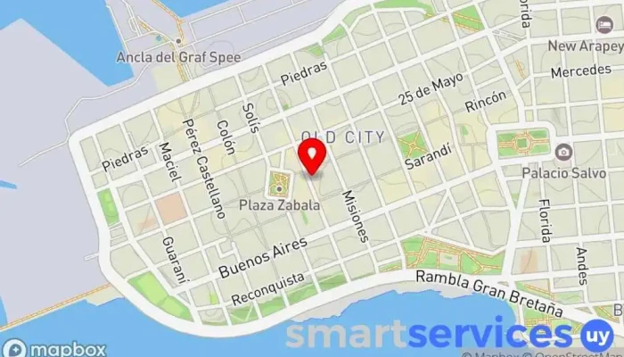 mapa de Abitab 12-00 Bancos y finanzas en Montevideo