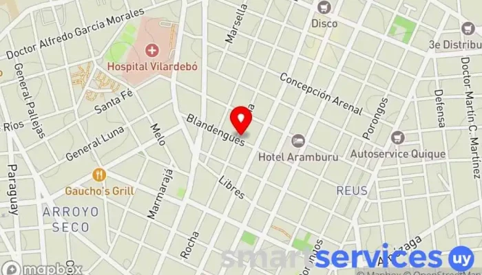 mapa de Abitab 13-00 Institución financiera en Montevideo