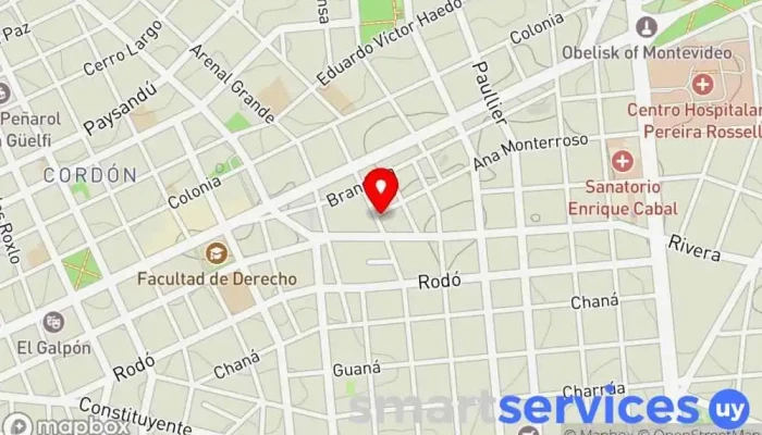 mapa de Abitab 13-02 Institución financiera en Montevideo