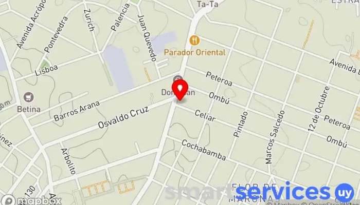 mapa de Abitab 14/01 Institución financiera en Montevideo