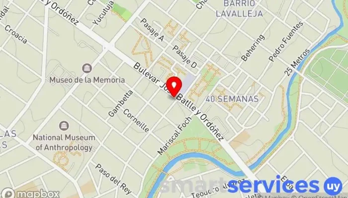 mapa de Abitab 17-00 Institución financiera en Montevideo