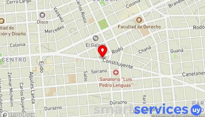 mapa de Abitab 19-03 Institución financiera en Montevideo
