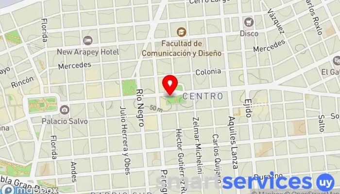 mapa de Abitab 19-17 Institución financiera en Cdo
