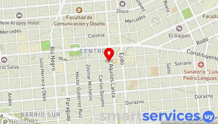 mapa de Abitab 19-26 Bancos y finanzas en Montevideo