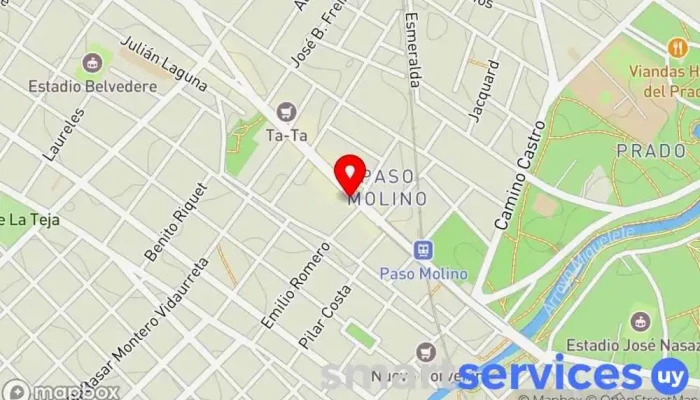 mapa de Abitab 19-32 Institución financiera en Montevideo