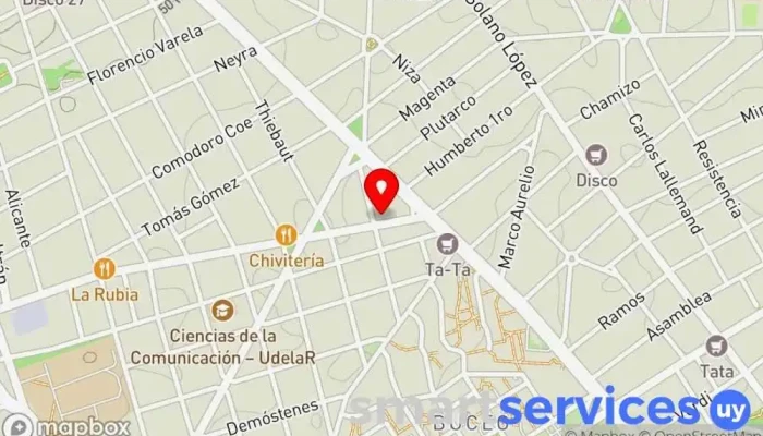 mapa de Abitab 20/01 Agencia Buceo Institución financiera en Montevideo