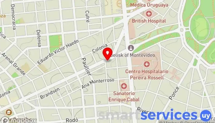 mapa de Abitab 22-00 Institución financiera en Montevideo