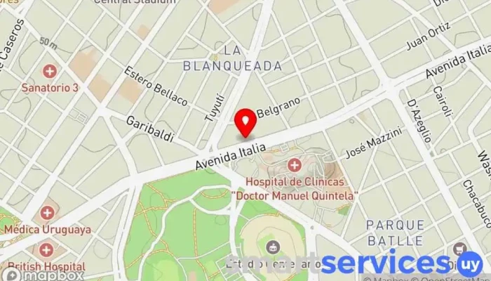 mapa de Abitab 24-00 Institución financiera en Montevideo
