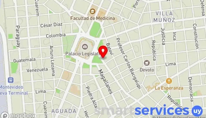 mapa de Abitab 26-01 Institución financiera en Montevideo