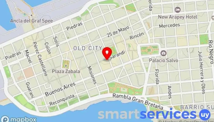 mapa de Abitab 33-00 Bancos y finanzas en Montevideo