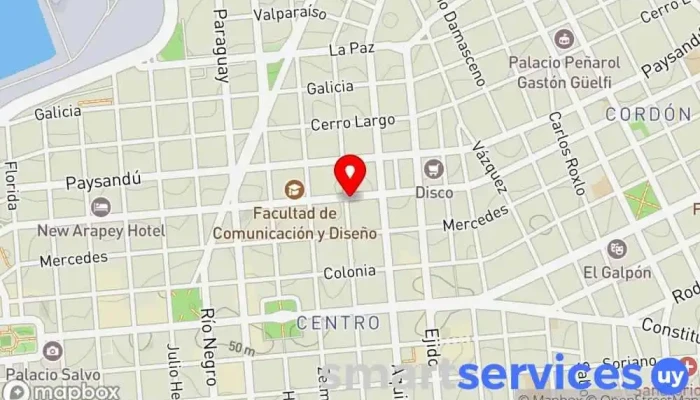 mapa de Abitab 35-00 Bancos y finanzas en Montevideo