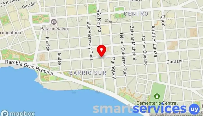 mapa de Abitab 41-00 Bancos y finanzas en Montevideo