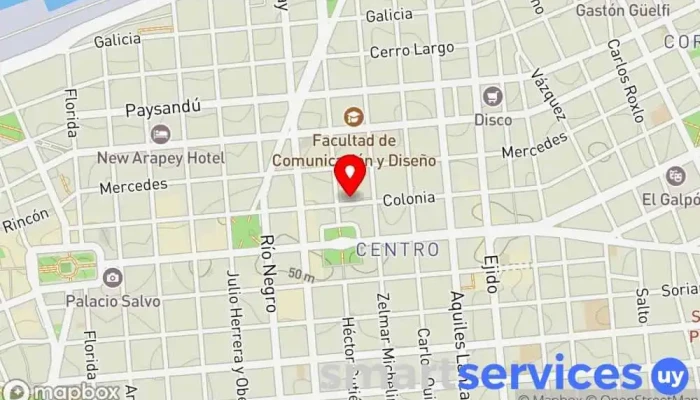 mapa de Abitab 42-00 Bancos y finanzas en Montevideo