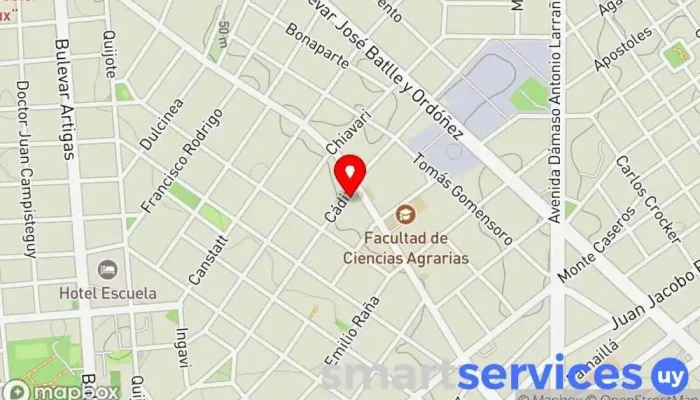 mapa de Abitab 52/00 Institución financiera en Montevideo