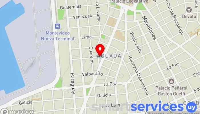 mapa de Abitab 57-00 Bancos y finanzas en Montevideo