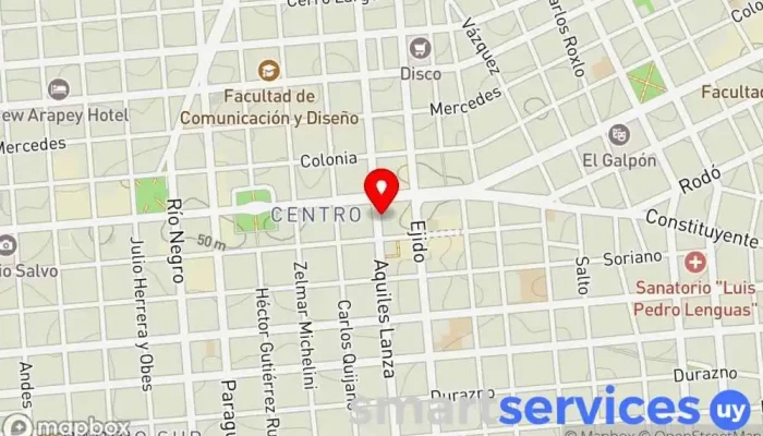 mapa de Abitab 58-00 Bancos y finanzas en Montevideo