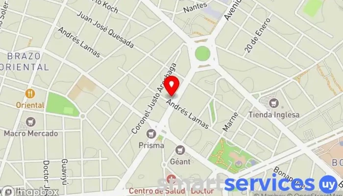 mapa de Abitab 58/03 Banco en Montevideo