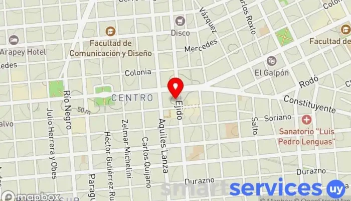 mapa de Abitab 61-00 Institución financiera en Montevideo