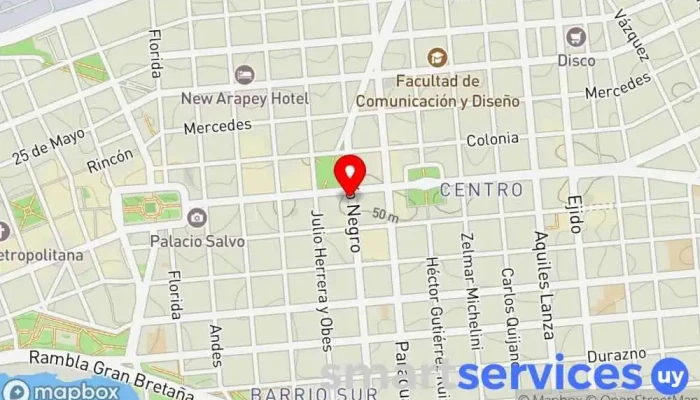 mapa de Abitab 68-00 Bancos y finanzas en Montevideo