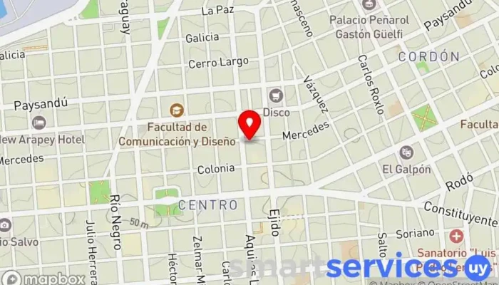 mapa de Abitab 70-01 Bancos y finanzas en Montevideo