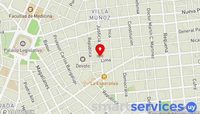 mapa de Abitab 75-00 Cajeros automáticos en Montevideo