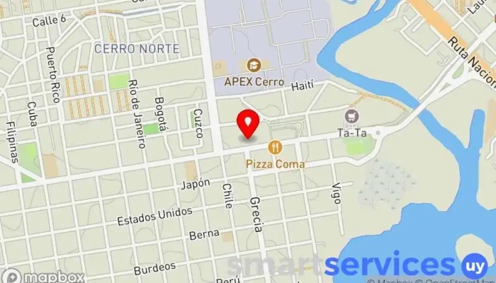 mapa de ABITAB 77/2 Institución financiera en Montevideo