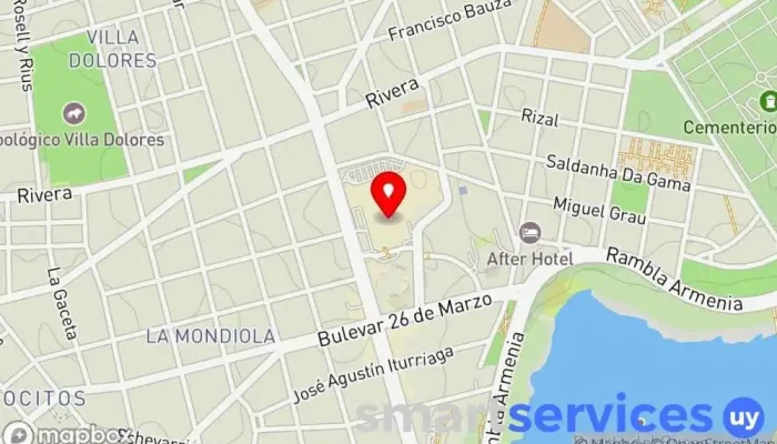mapa de Abitab 90-04 Institución financiera en Montevideo