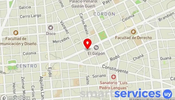 mapa de Abitab 91-00 Institución financiera en Montevideo