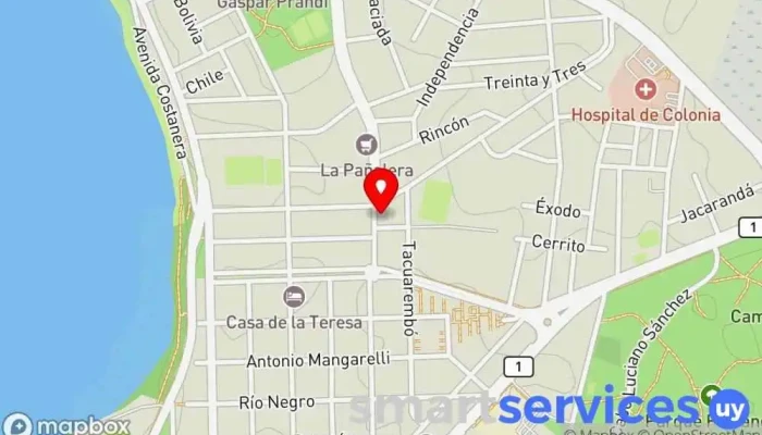 mapa de Abitab Ag 14/19 Banco en Col. del Sacramento