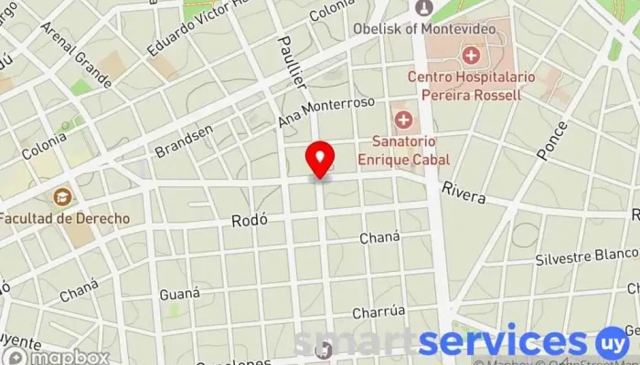 mapa de Abitab Ag. 81 Institución financiera en Montevideo