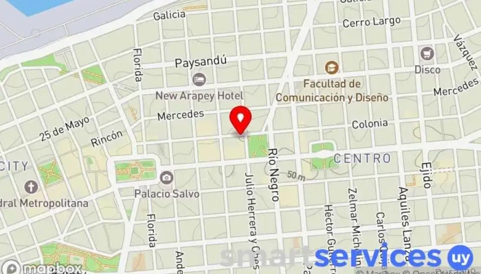 mapa de Abitab Ag.10/16 Bancos y finanzas en Montevideo