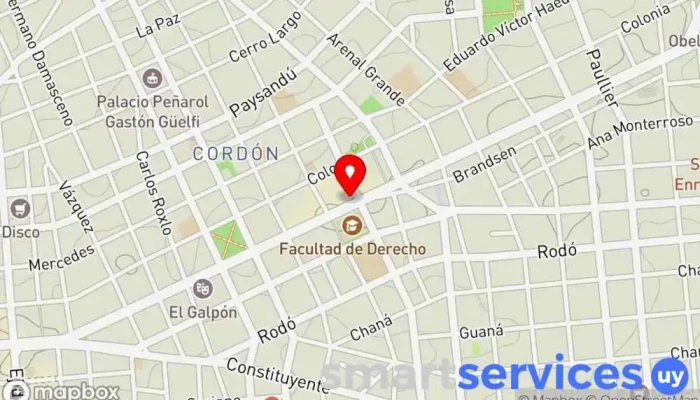 mapa de Abitab Agencia 29/000 Institución financiera en Montevideo
