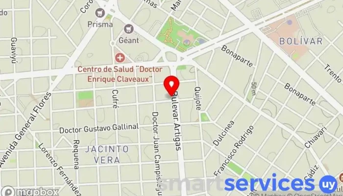 mapa de Abitab agencia 51/01 Institución financiera en Montevideo