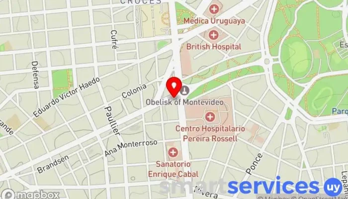 mapa de Abitab, Agencia Oficial 79 y Sucursal 53 de Cambilex Institución financiera en Montevideo