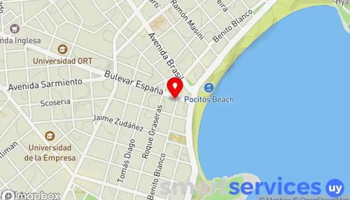 mapa de Abitab (Agencia Piñeyro 10-28) Banco en Montevideo