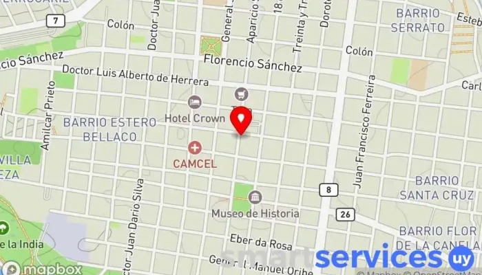 mapa de Abitab Centro Cobro de deudas en Melo