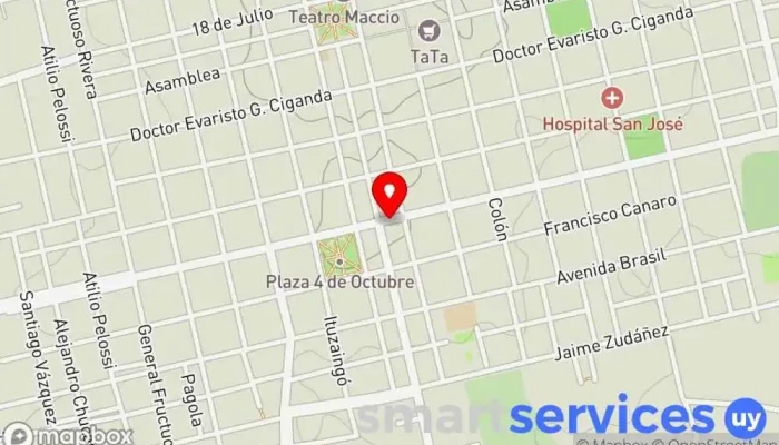 mapa de ABITAB Herrera Oficina de cambio de divisas en San José de Mayo
