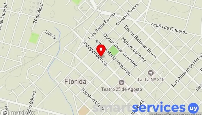 mapa de Abitab Independencia Banco en Florida