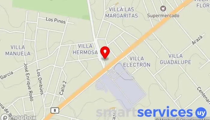 mapa de Abitab Maccio Institución financiera, Cajeros automáticos en Barros Blancos