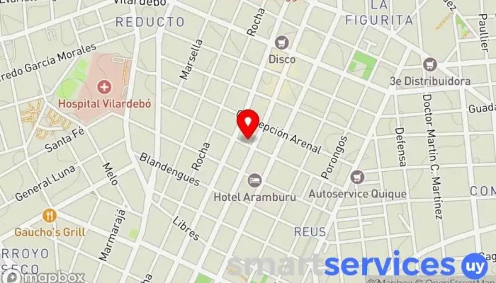 mapa de Abitab Banco en Montevideo