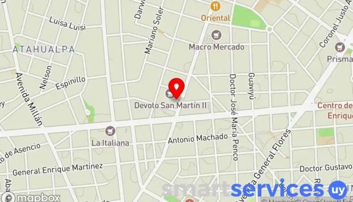 mapa de abitab Institución financiera en Montevideo