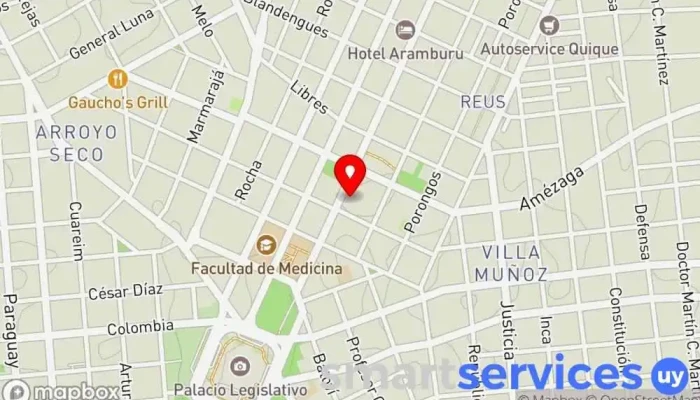 mapa de Abitab Oficina de cambio de divisas en Montevideo